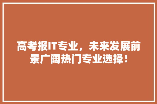 高考报IT专业，未来发展前景广阔热门专业选择！ 网站建设
