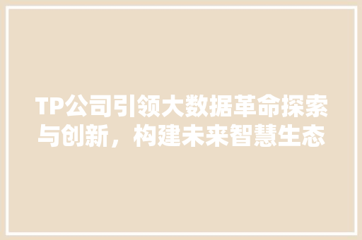 TP公司引领大数据革命探索与创新，构建未来智慧生态