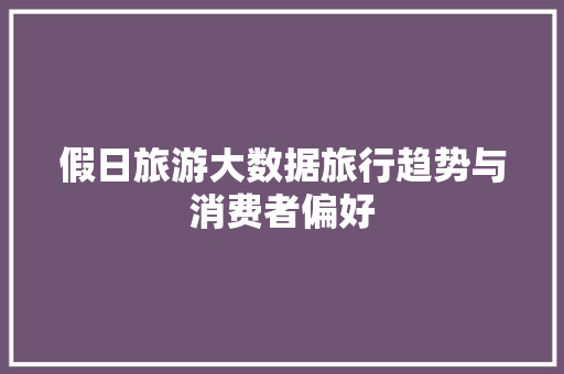 假日旅游大数据旅行趋势与消费者偏好