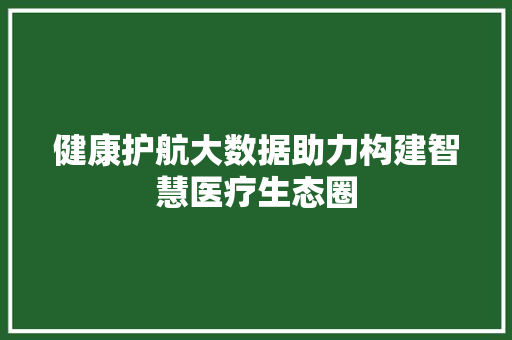 健康护航大数据助力构建智慧医疗生态圈