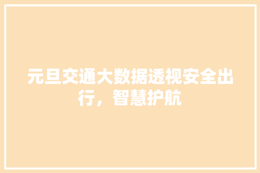 元旦交通大数据透视安全出行，智慧护航