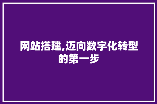 网站搭建,迈向数字化转型的第一步 后端技术