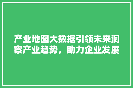 产业地图大数据引领未来洞察产业趋势，助力企业发展