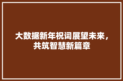 大数据新年祝词展望未来，共筑智慧新篇章