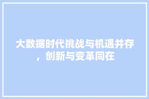大数据时代挑战与机遇并存，创新与变革同在