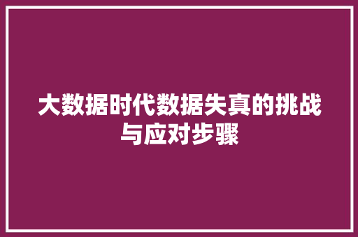 大数据时代数据失真的挑战与应对步骤