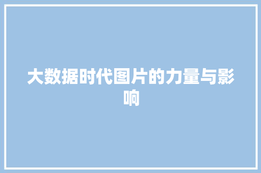 大数据时代图片的力量与影响