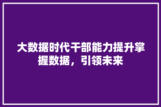 大数据时代干部能力提升掌握数据，引领未来