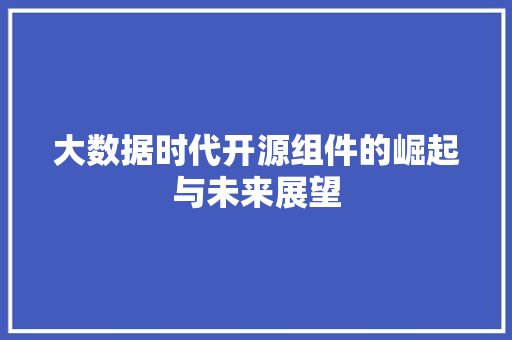 大数据时代开源组件的崛起与未来展望