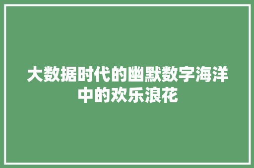大数据时代的幽默数字海洋中的欢乐浪花