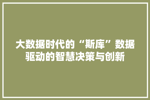 大数据时代的“斯库”数据驱动的智慧决策与创新