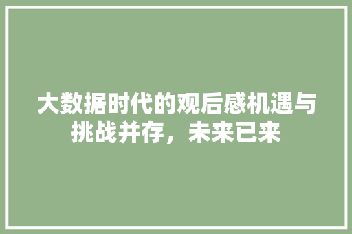大数据时代的观后感机遇与挑战并存，未来已来