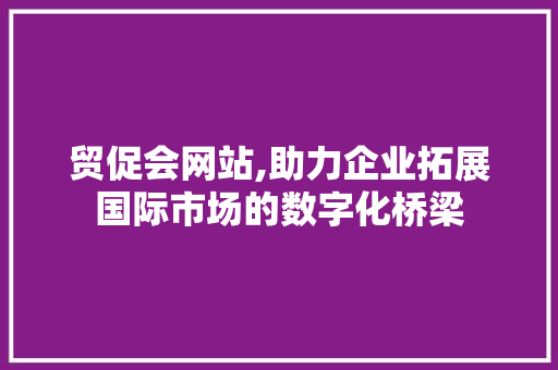 贸促会网站,助力企业拓展国际市场的数字化桥梁
