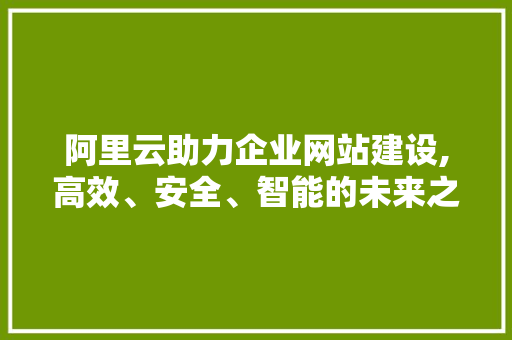 阿里云助力企业网站建设,高效、安全、智能的未来之路 商务信函
