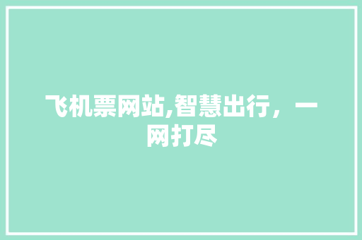 飞机票网站,智慧出行，一网打尽