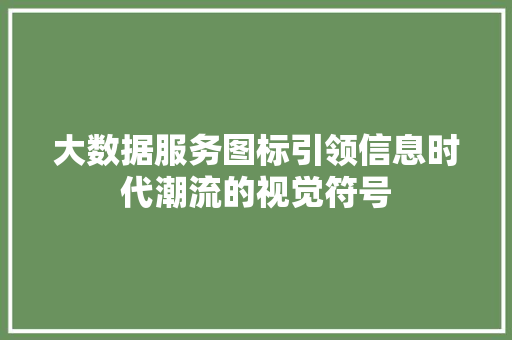 大数据服务图标引领信息时代潮流的视觉符号