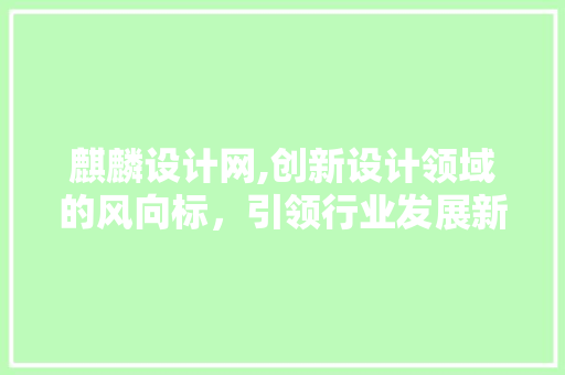 麒麟设计网,创新设计领域的风向标，引领行业发展新趋势 项目报告