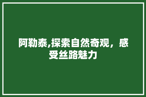 阿勒泰,探索自然奇观，感受丝路魅力
