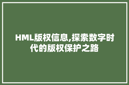 HML版权信息,探索数字时代的版权保护之路