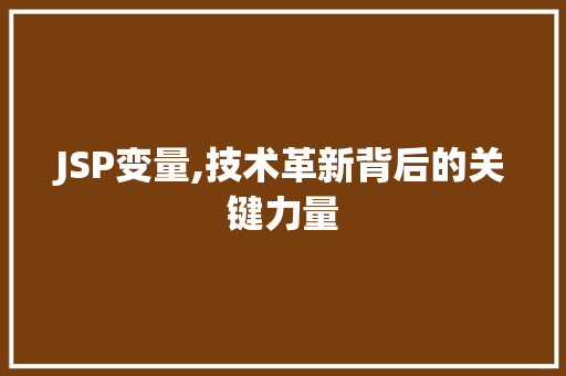 JSP变量,技术革新背后的关键力量