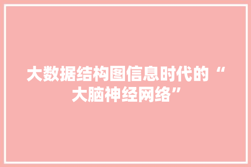 大数据结构图信息时代的“大脑神经网络”