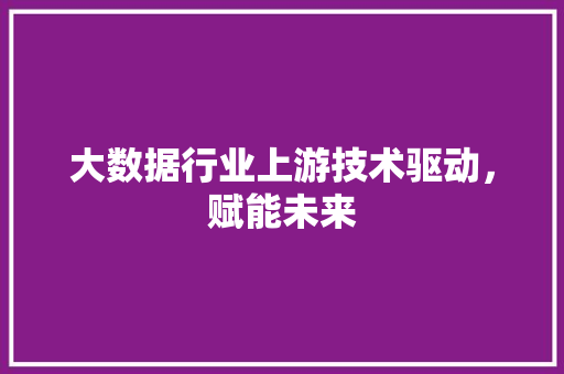 大数据行业上游技术驱动，赋能未来