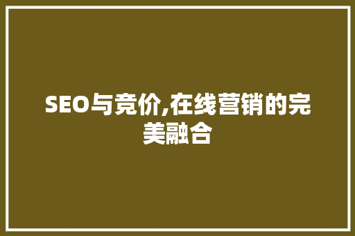 SEO与竞价,在线营销的完美融合 前端技术