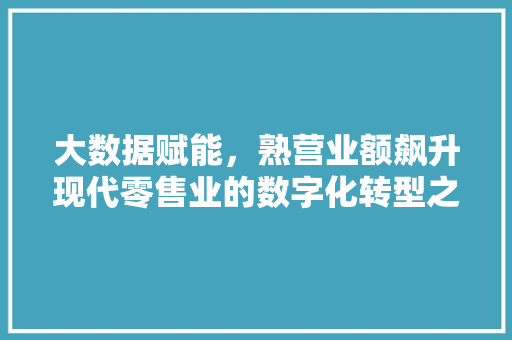 大数据赋能，熟营业额飙升现代零售业的数字化转型之路