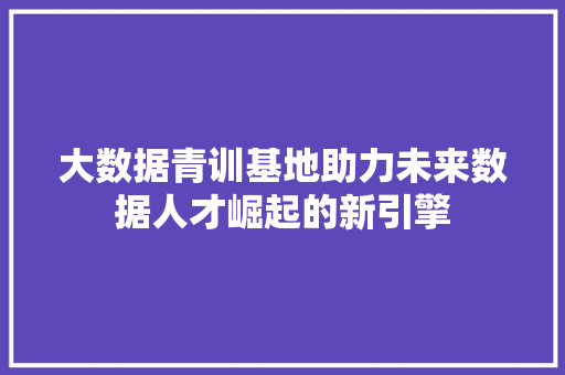 大数据青训基地助力未来数据人才崛起的新引擎