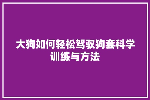 大狗如何轻松驾驭狗套科学训练与方法
