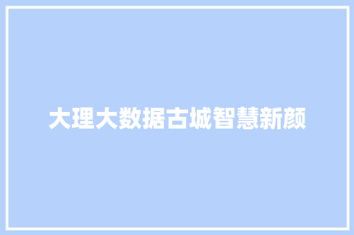 大理大数据古城智慧新颜