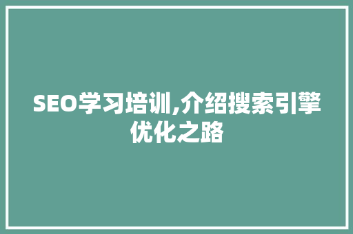 SEO学习培训,介绍搜索引擎优化之路 项目报告