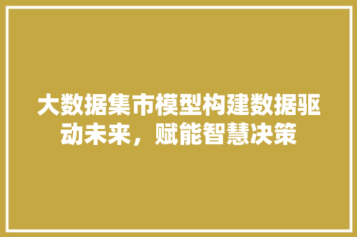 大数据集市模型构建数据驱动未来，赋能智慧决策