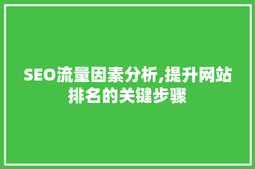 SEO流量因素分析,提升网站排名的关键步骤 项目报告