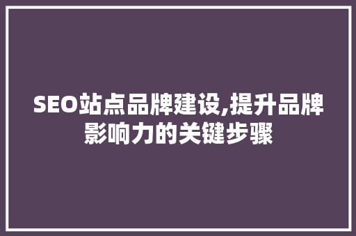 SEO站点品牌建设,提升品牌影响力的关键步骤 响应式设计