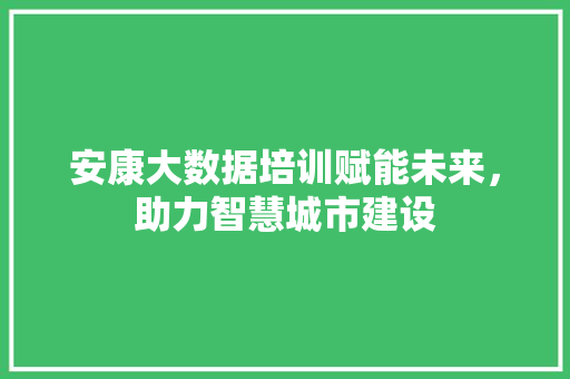 安康大数据培训赋能未来，助力智慧城市建设