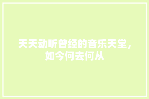 天天动听曾经的音乐天堂，如今何去何从