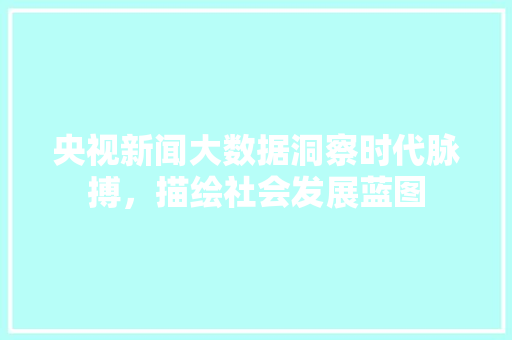 央视新闻大数据洞察时代脉搏，描绘社会发展蓝图