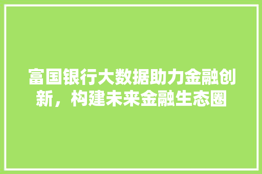 富国银行大数据助力金融创新，构建未来金融生态圈