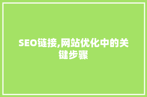 SEO链接,网站优化中的关键步骤