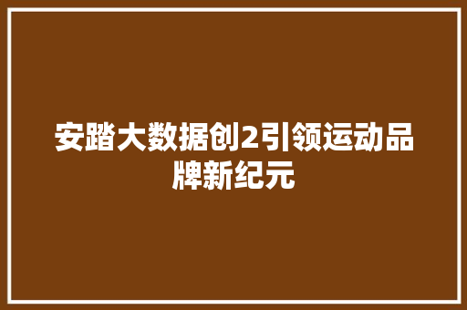 安踏大数据创2引领运动品牌新纪元
