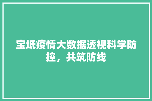 宝坻疫情大数据透视科学防控，共筑防线