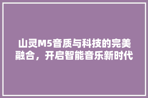 山灵M5音质与科技的完美融合，开启智能音乐新时代