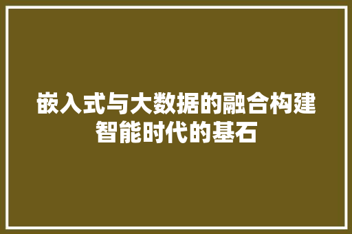 嵌入式与大数据的融合构建智能时代的基石