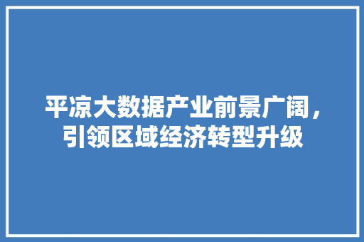 平凉大数据产业前景广阔，引领区域经济转型升级