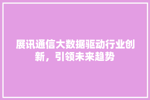 展讯通信大数据驱动行业创新，引领未来趋势