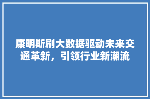 康明斯刷大数据驱动未来交通革新，引领行业新潮流