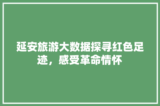 延安旅游大数据探寻红色足迹，感受革命情怀