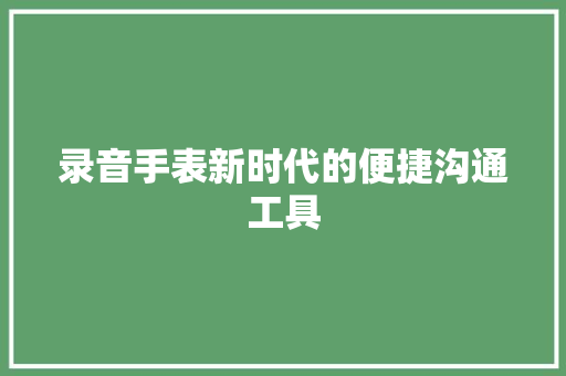 录音手表新时代的便捷沟通工具 响应式设计