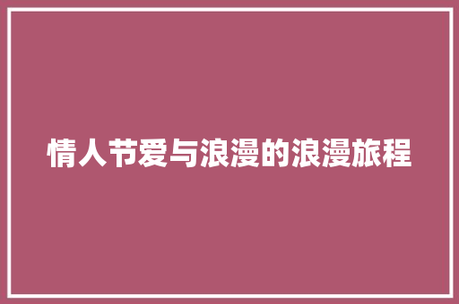 情人节爱与浪漫的浪漫旅程